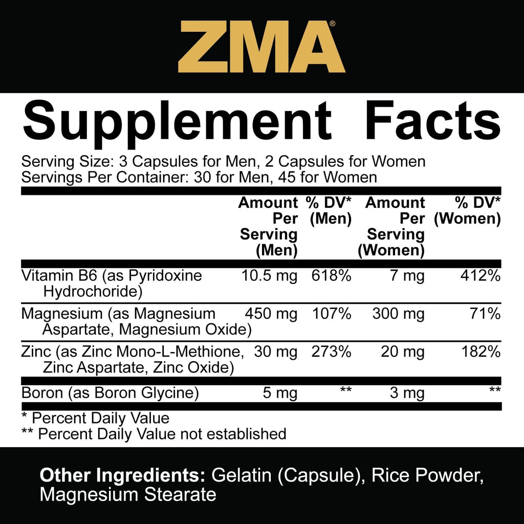 5% Nutrition Core ZMA con Boro - 90 Cápsulas