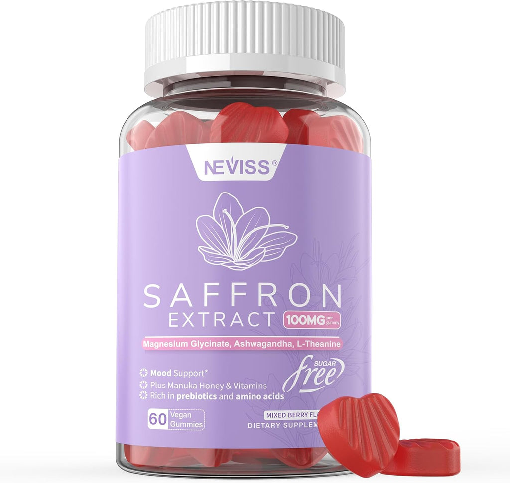Gomitas de Azafrán 100mg con Magnesio, L-Teanina y Complejo B - 60 unidades