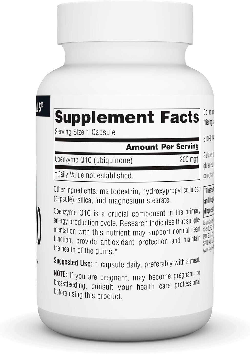 Source Naturals Coenzima Q10 200 mg - 60 Cápsulas Vegetarianas