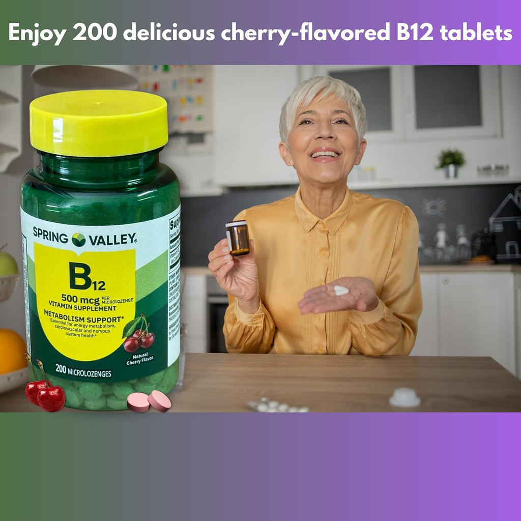 B12 500 mcg Sublingual Sabor Cereza 200 Microlozenges (Pack de 3)
