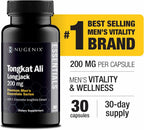 Nugenix Essentials Tongkat Ali para Hombres - Extracto de Longjack 200 mg, 30 Cápsulas