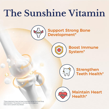 Vitalitown Vitamina D3 125 mcg (5000 UI) - – Contribuye al funcionamiento normal del sistema inmunitario. – Image 4