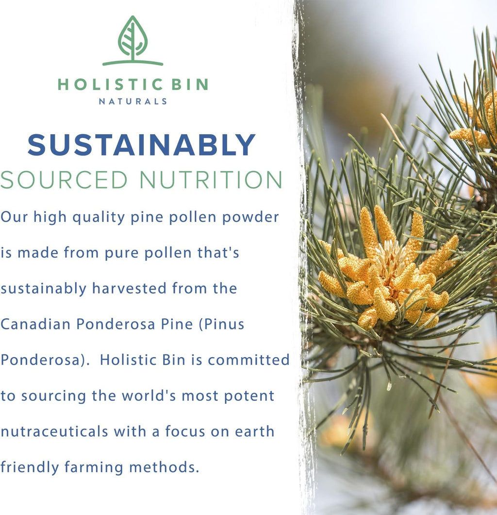 Polen de Pino en Polvo | Recolectado en la Naturaleza, Polen de Pino Canadiense Dorado | Polen del Pino Ponderosa, 20 g