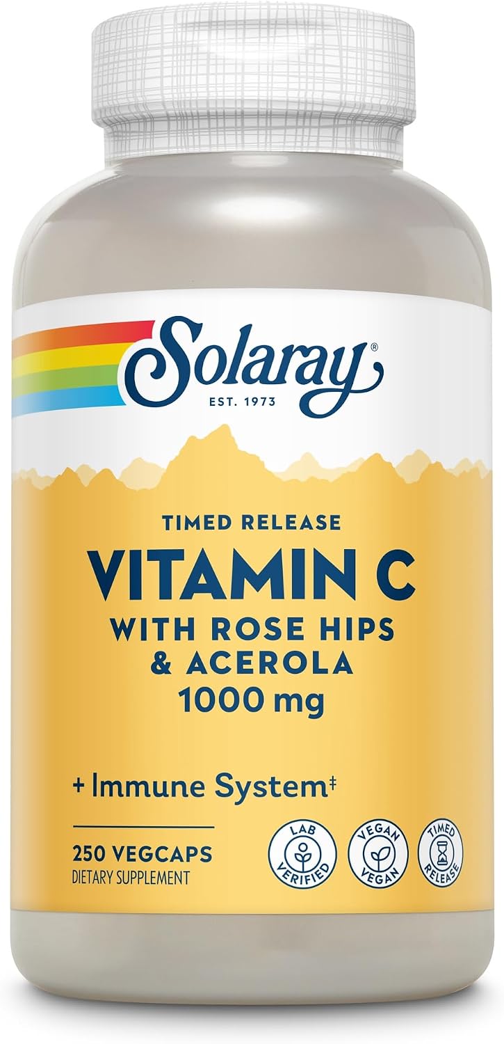 Solaray Vitamina C Two-Stage Timed Release, 1000 mg, 250 Comprimidos
