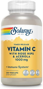 Solaray Vitamina C Two-Stage Timed Release, 1000 mg, 250 Comprimidos