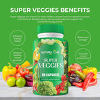 Nature's Core Suplemento de Frutas y Verduras - 360 Cápsulas - 100% Natural, Vegano, Sin Soja