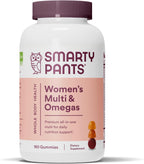 SmartyPants Gomitas multivitamínicas para mujer: Omega 3, Metilfolato, CoQ10, Vitaminas y Minerales, 180 Gomitas