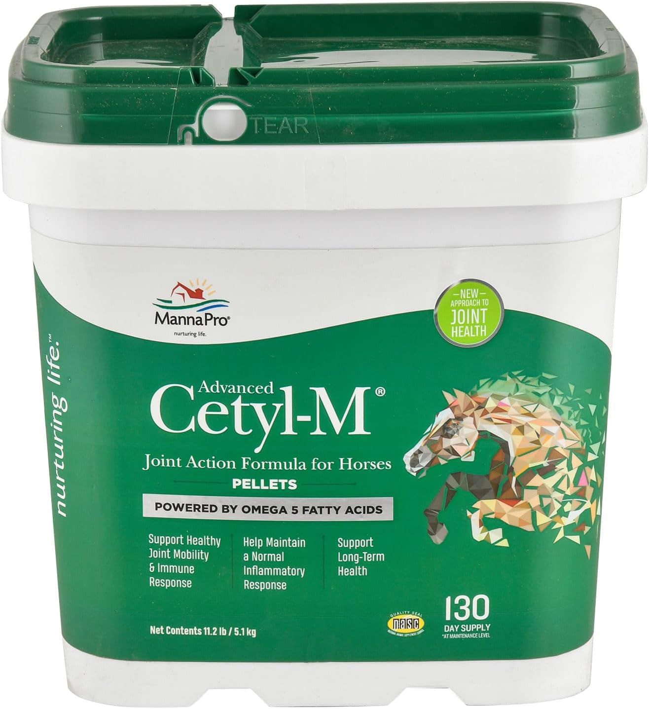 Manna Pro Cetyl-M Suplemento Articular para Caballos con Omega 5, 5.08 kg