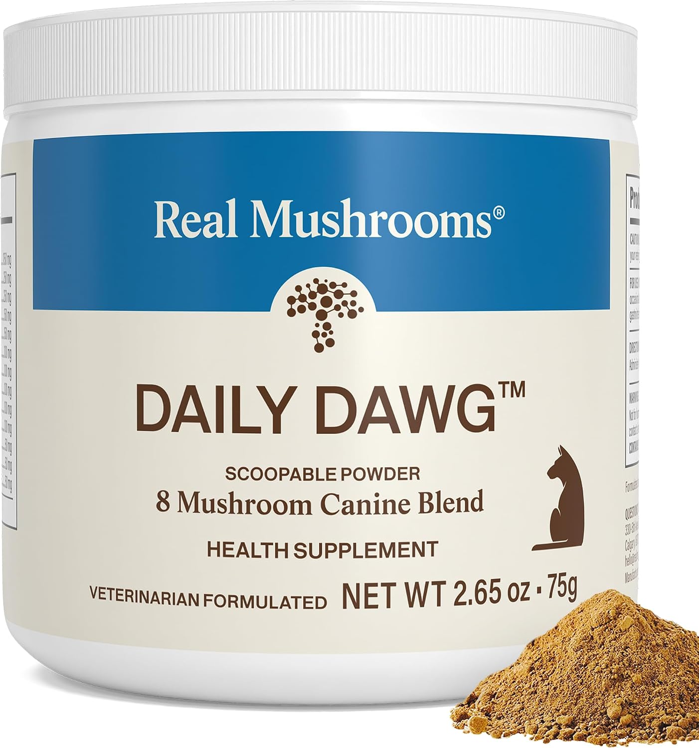 Real Mushrooms Whole Dog Health – Suplemento de hongos para perros, 75 g en polvo