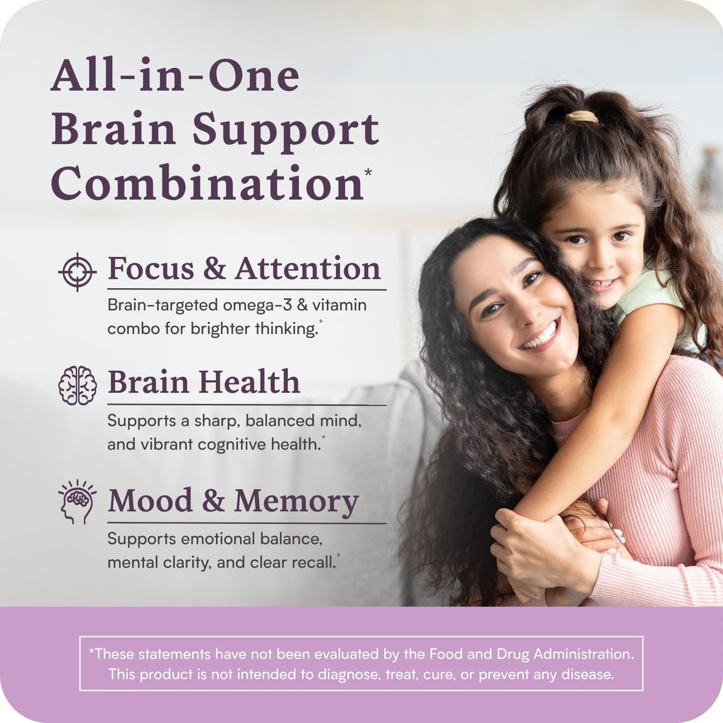 Accentrate Suplemento Cerebral Infantil | Omega-3 + Vitaminas B Metiladas