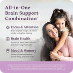 Accentrate Suplemento Cerebral Infantil | Omega-3 + Vitaminas B Metiladas