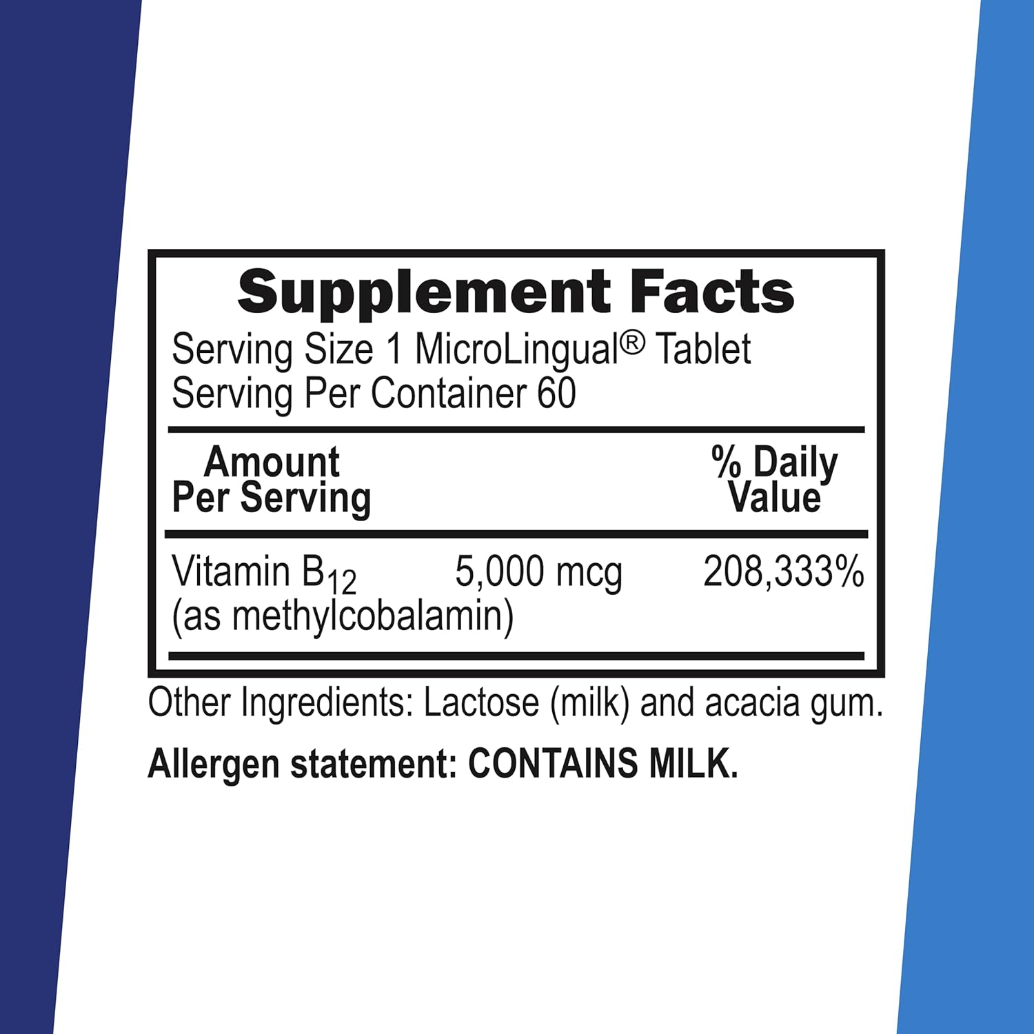 Superior Source No Shot Methylcobalamin B12 5000 mcg - Fast Absorbing Sublingual Tablets for Energy and Brain Health - 60 Count