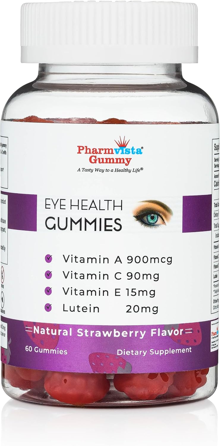 Pharmvista Gummy para la Salud Visual - Vitaminas A, C, E y Luteína - Sin Gluten, Vegano - 60 Gomitas