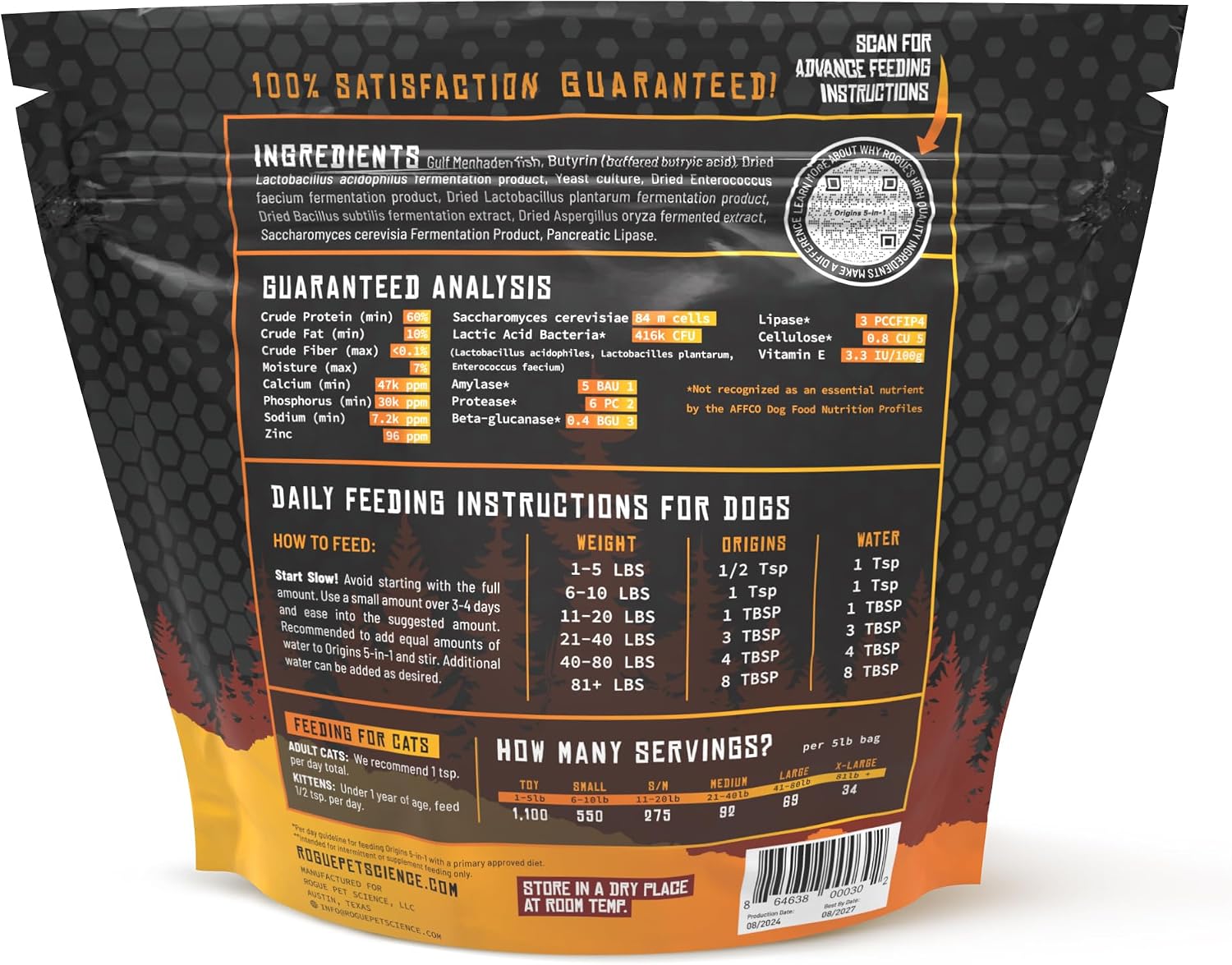 Origins 5-in-1 Dog Supplement - Rogue Pet Science - 5 lb