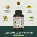 Multivitamínico 40 Plus para Mujeres y Hombres con Vitamina A, D, B6, B12, E, Zinc, Magnesio, Calcio - Vegano, Sin Gluten, Apoya Energía, Inmunidad, Articulaciones y Salud Cardíaca (120 Cápsulas)
