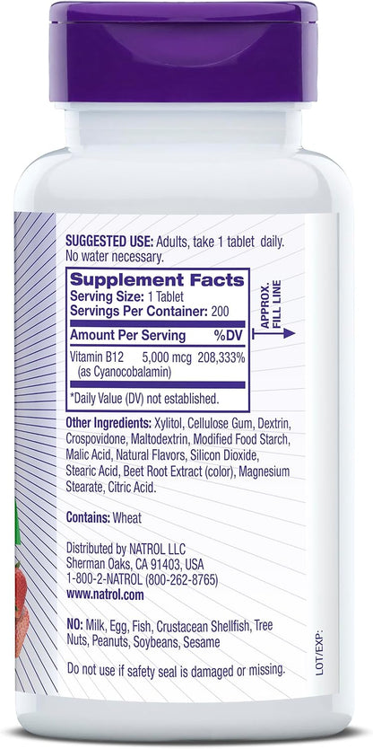 Natrol B12 5000 mcg Comprimidos de – Personas con trastornos digestivos como enfermedad de Crohn, celiaquía o – Image 8