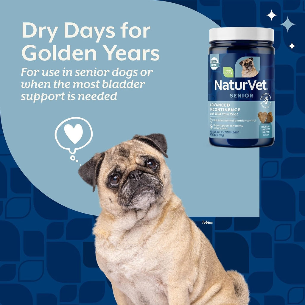 NaturVet Senior Advanced Incontinence - Suplemento para Perros - 60 Masticables Blandos