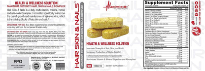 Metabolic Nutrition Hair Skin & Nails – Vitamina C: contribuye a la formación normal de colágeno para el – Image 2