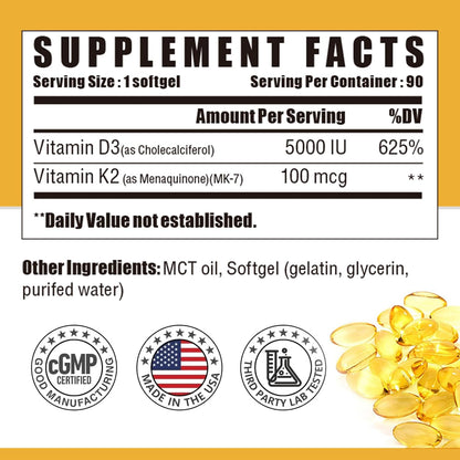 NUTRI POTENTIA Vitamina D3 + K2 con Aceite – La vitamina D contribuye al mantenimiento de los niveles normales de – Image 2