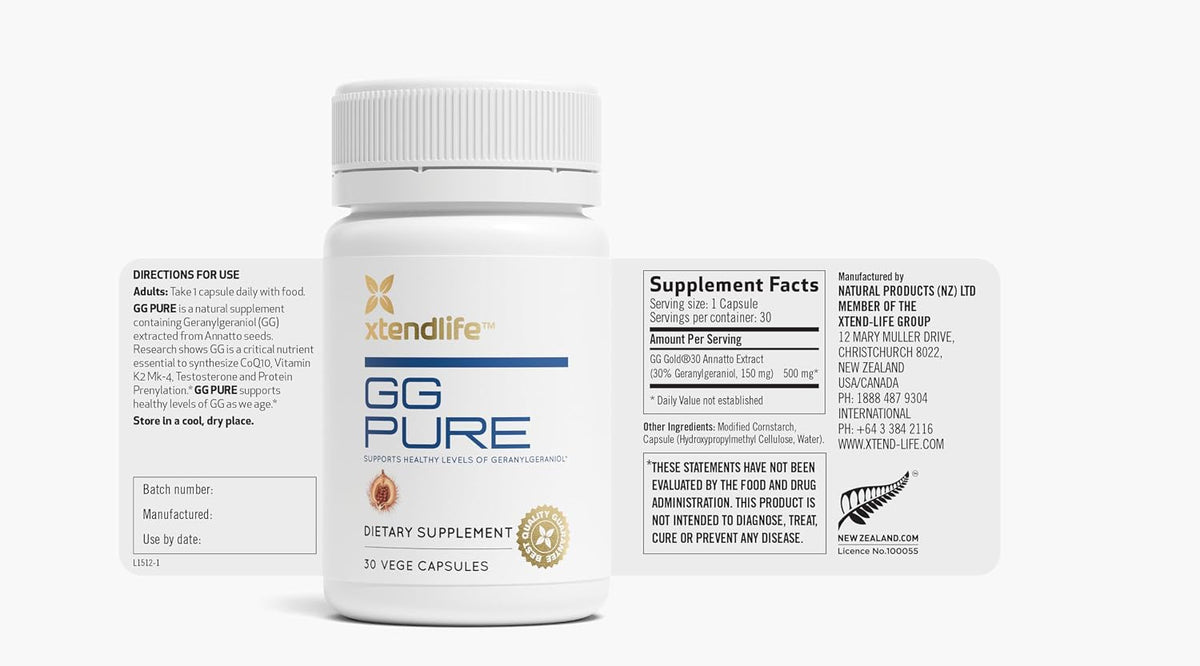 Xtendlife GG Pure – Geranylgeraniol 150mg – Apoyo para Usuarios de Estatinas, 30 Cápsulas – Image 7