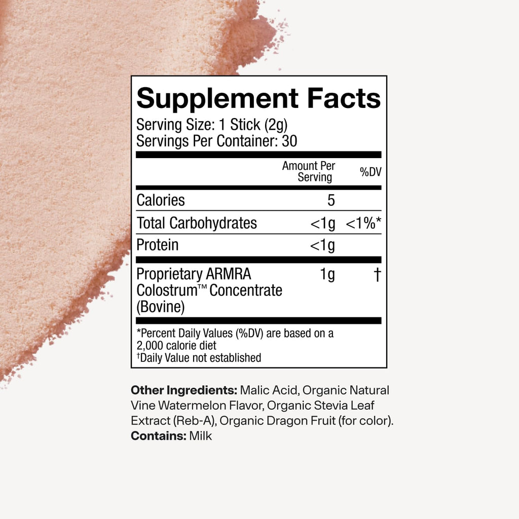 ARMRA Colostrum Powder | Vine Watermelon | Salud Intestinal & Hinchazón | Piel & Cabello | Inmunidad | Keto, Sin Gluten & Sin Grasa | 30 Servicios