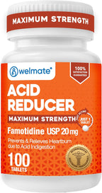 WELMATE - Famotidina 20mg Antiacido de Máxima Potencia, Alivio Rápido de la Acidez, 100 Comprimidos