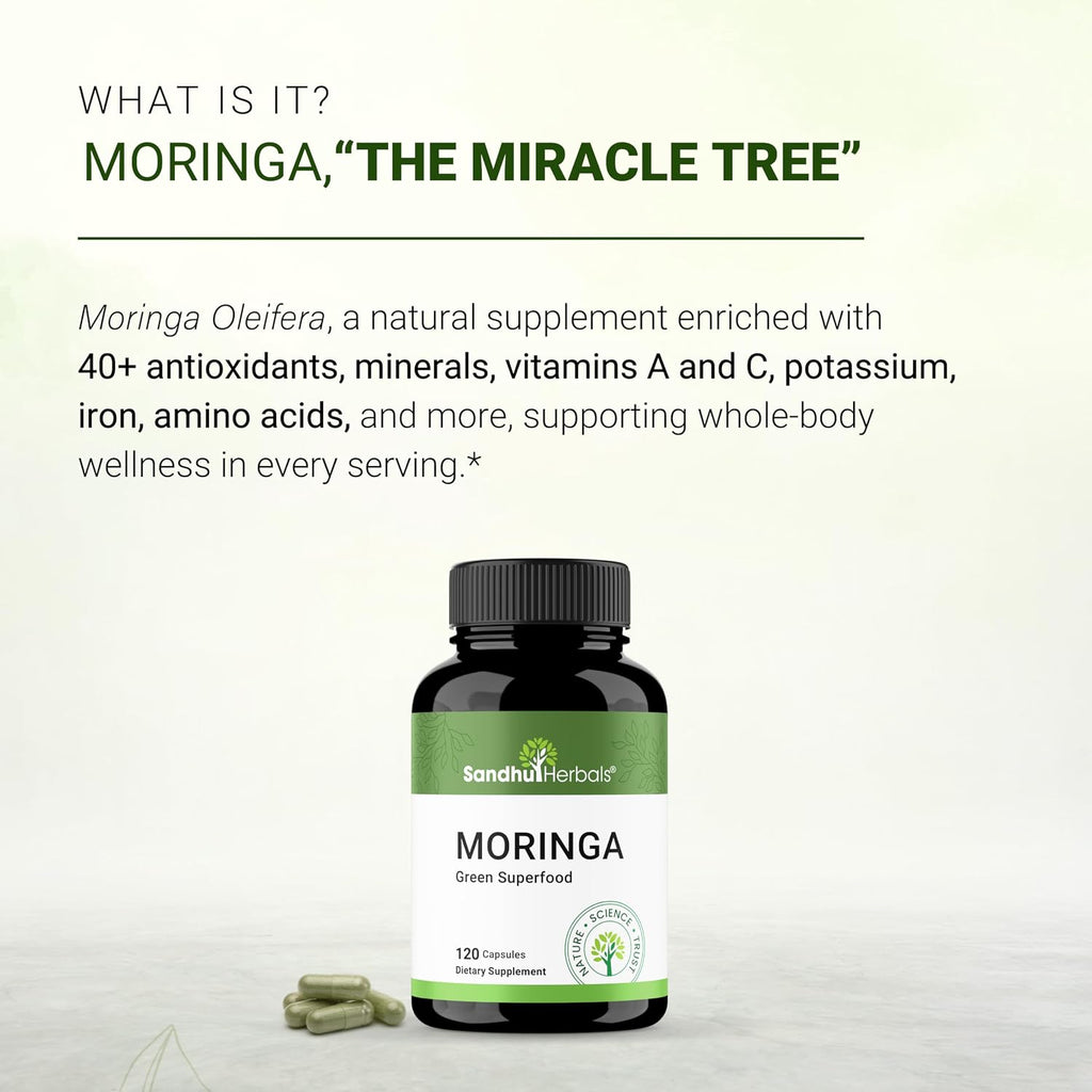 Pure Moringa Capsules – Cápsulas de Moringa Oleifera (120 uds, 900 mg)