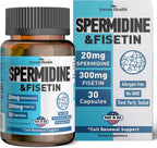 Spermidine & Fisetin Suplemento – 20 mg Espermidina + 300 mg Fisetina, 90 Cápsulas Veganas