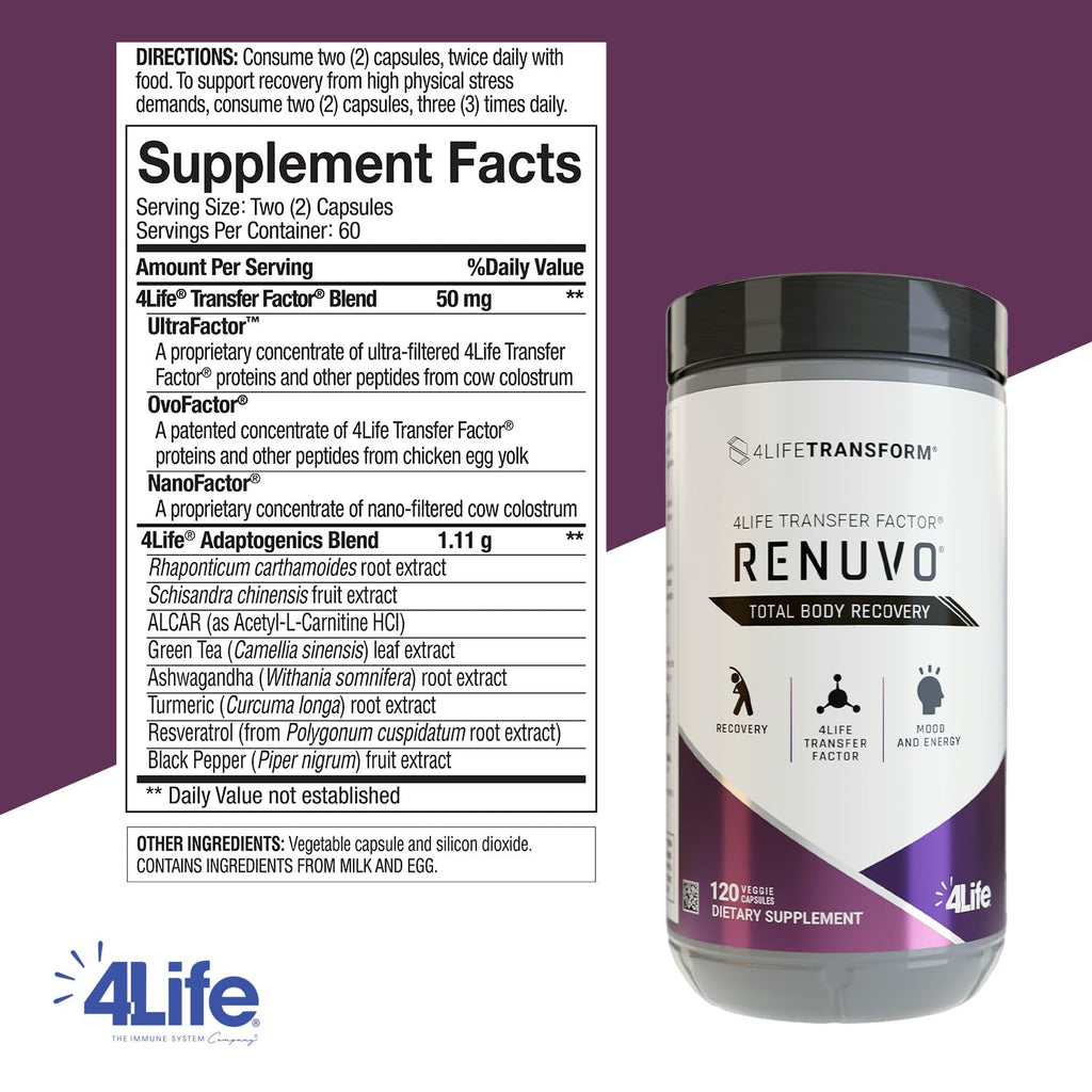 Suplemento para la Recuperación 4Life Transform Renuvo, con Schisandra, 120 Cápsulas Vegetarianas