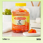 Spring Valley Gominolas de Vitamina C Extra Strength para la Salud Inmunitaria, Naranja, 500 mg, 120 unidades + Guía de Vitaminas VitaMax (2 artículos)