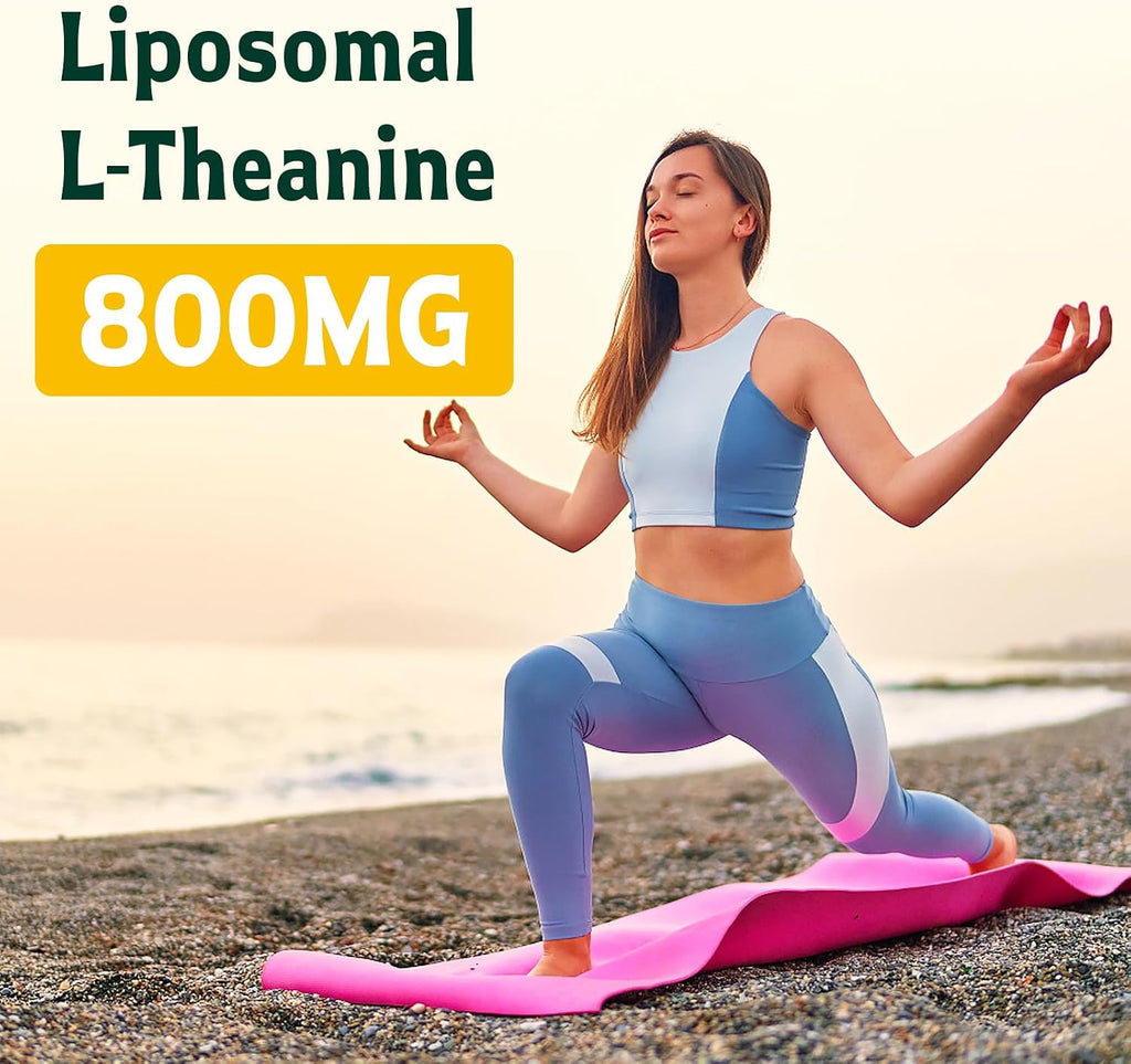 Vivaravida L-Theanina 800mg con GABA y Glicinato de Magnesio - Compuesto Natural para el Sueño y la Relajación (60 Cápsulas Blandas)