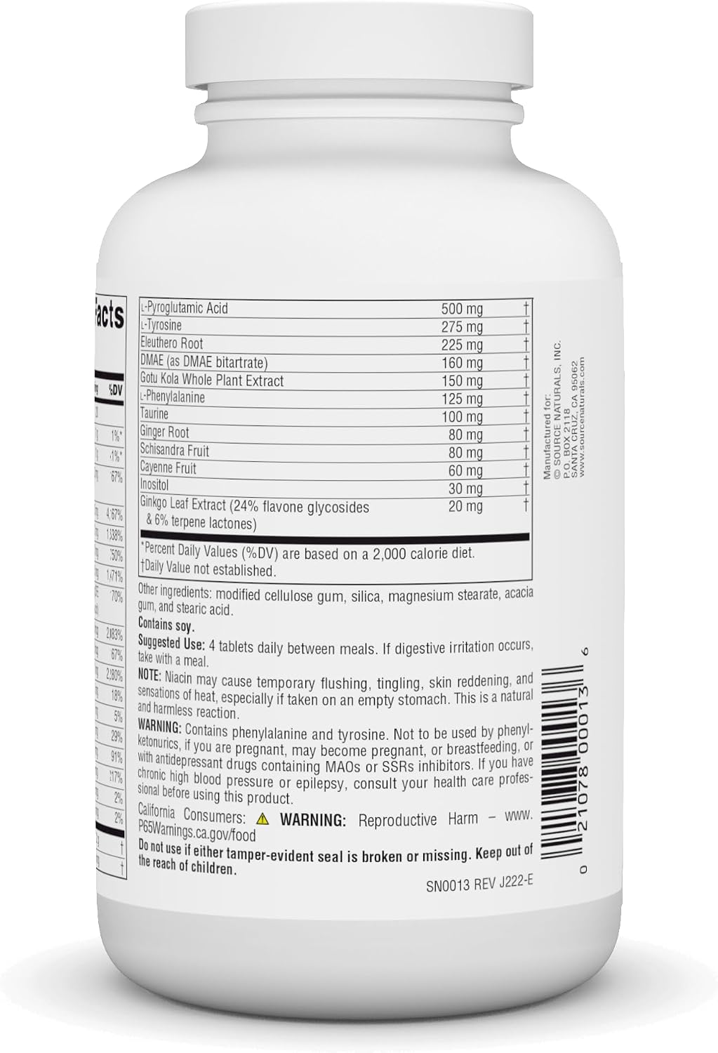 Source Naturals Mental Edge - Suplemento para la concentración y energía, 120 comprimidos