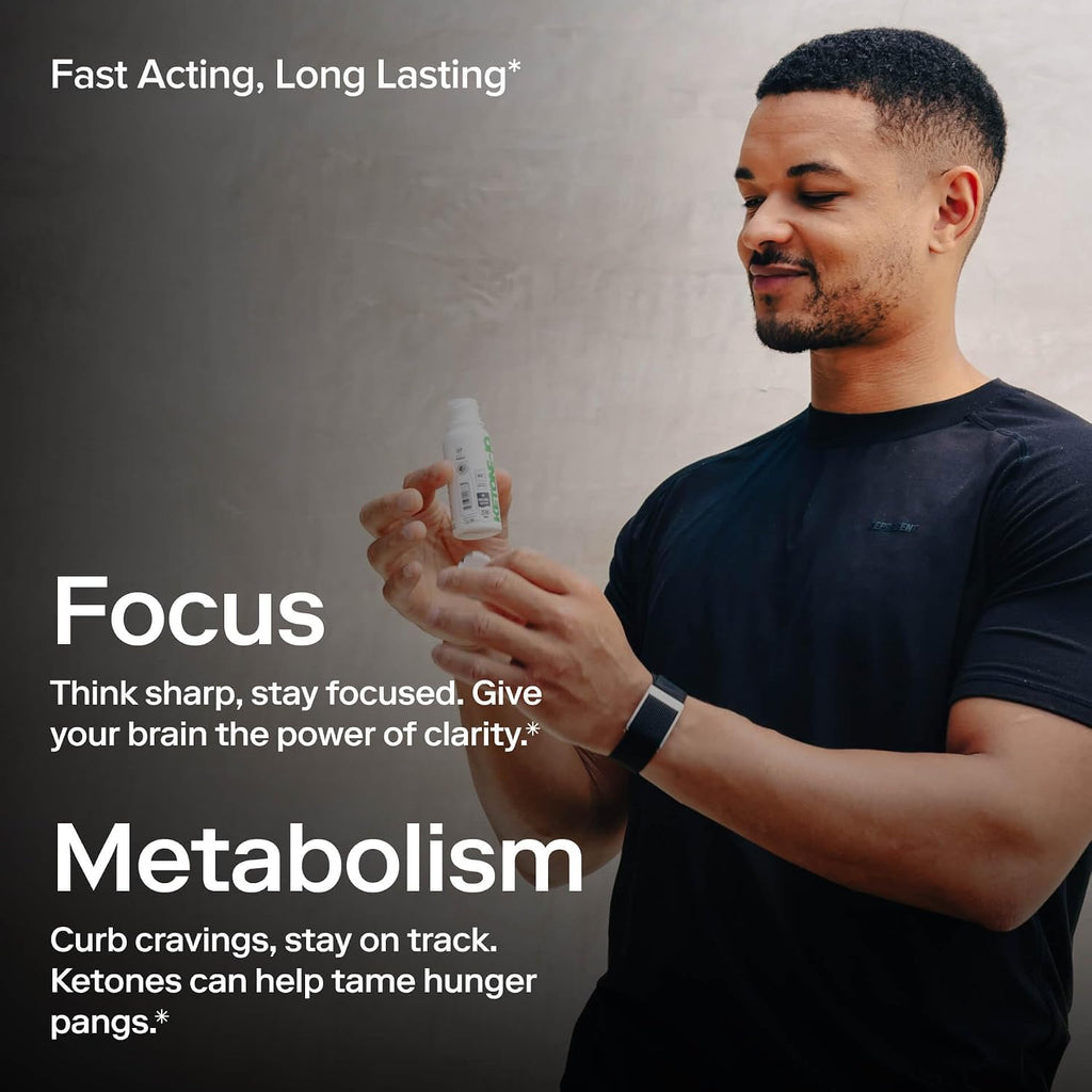 Ketone-IQ +Caffeine Performance Energy Shots – Energía Limpia para Enfoque y Resistencia, 5g Cetonas, 100mg Cafeína de Té Verde, Vitaminas B, 24 unidades (Melocotón)