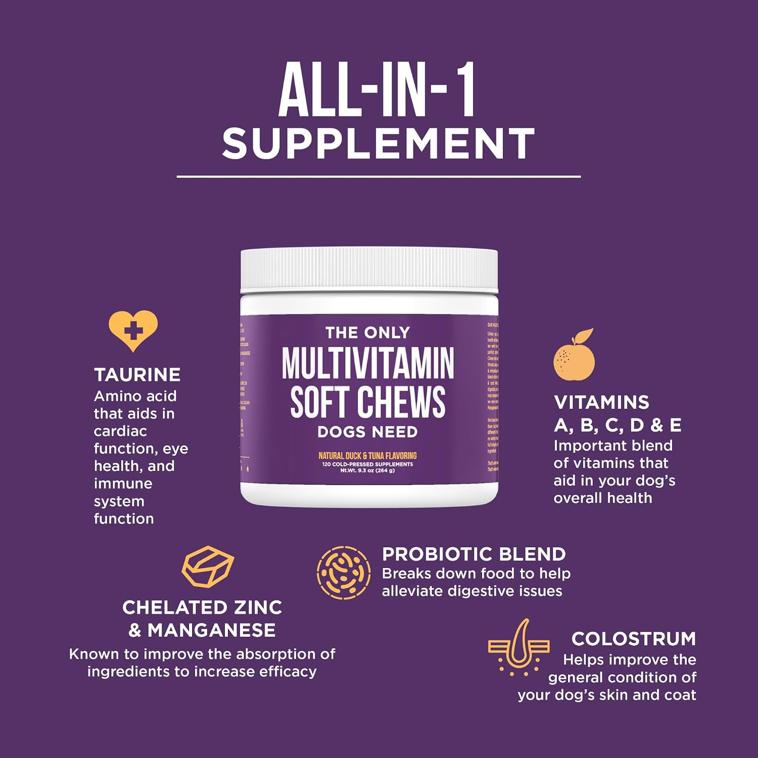 Dog Multivitamin Soft Chews - 120ct - Natural Rapport