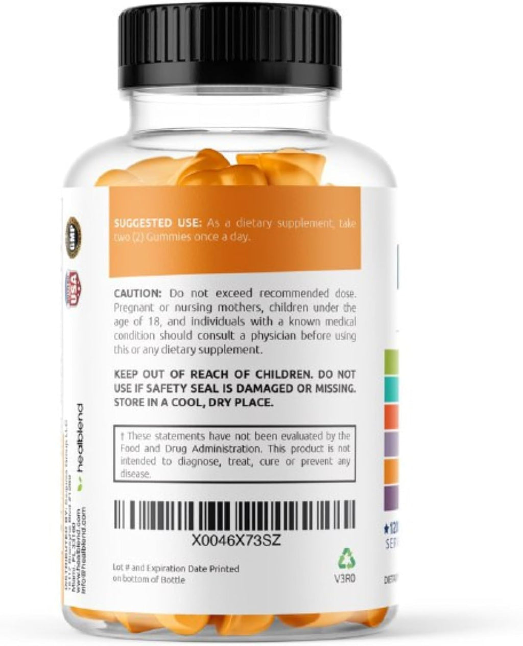 healblend Multivitamin Bear Gummies para Adultos | Vitaminas C, D3, B6, B12, Hierro, Zinc