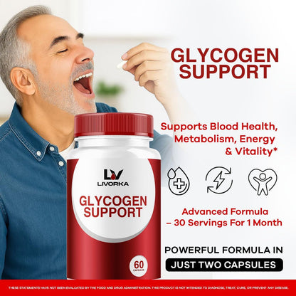 2 Pack - Glycogen Support, Fórmula Avanzada para el Control del Glucógeno, 30 Cápsulas por Envase (60 días)