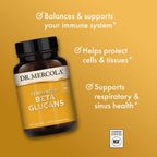 Dr. Mercola Beta Glucanos Fermentados - 60 Cápsulas - Apoyo Inmunitario