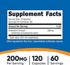 Nutricost Artemisinin 200mg, 120 Cápsulas Vegetarianas - Sin OGM, Sin Gluten, 60 Dosis