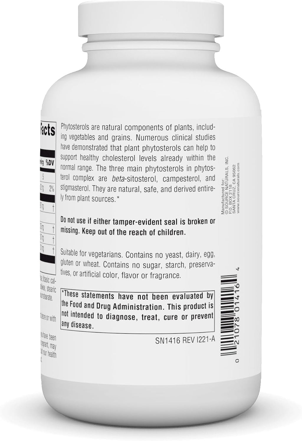 Source Naturals Mega Strength Beta Sitosterol 375mg - 120 Comprimidos