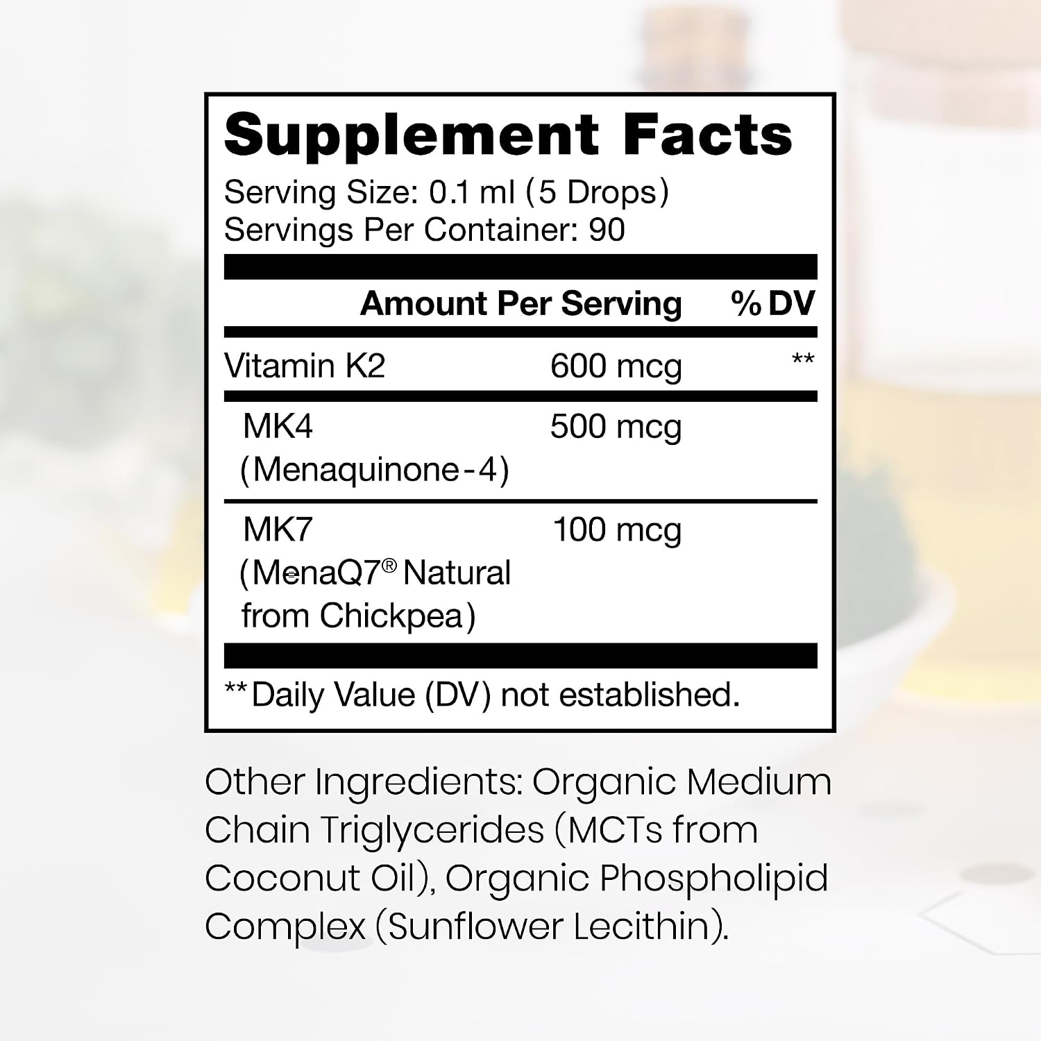 Pure Therapro Rx Ultimate K2 - Gotas Liposomales de Vitamina K2 (600 mcg, 10 ml)