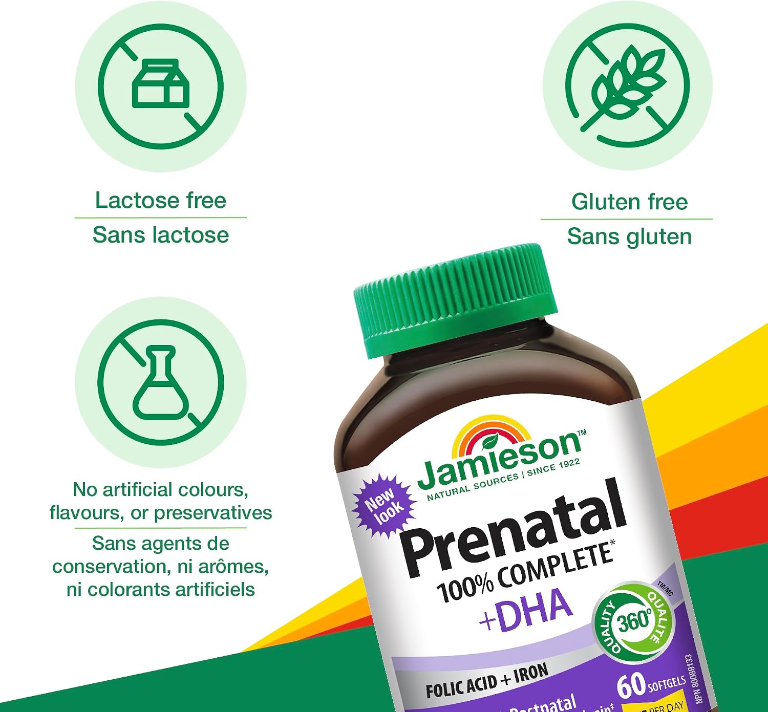 Jamieson PRENATAL Complejo multivitamínico con DHA - 60 Cápsulas blandas