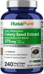 NusaPure Cápsulas de Semillas de Apio, 375 mg, 240 Cápsulas Veganas (No-GMO, Vegano)