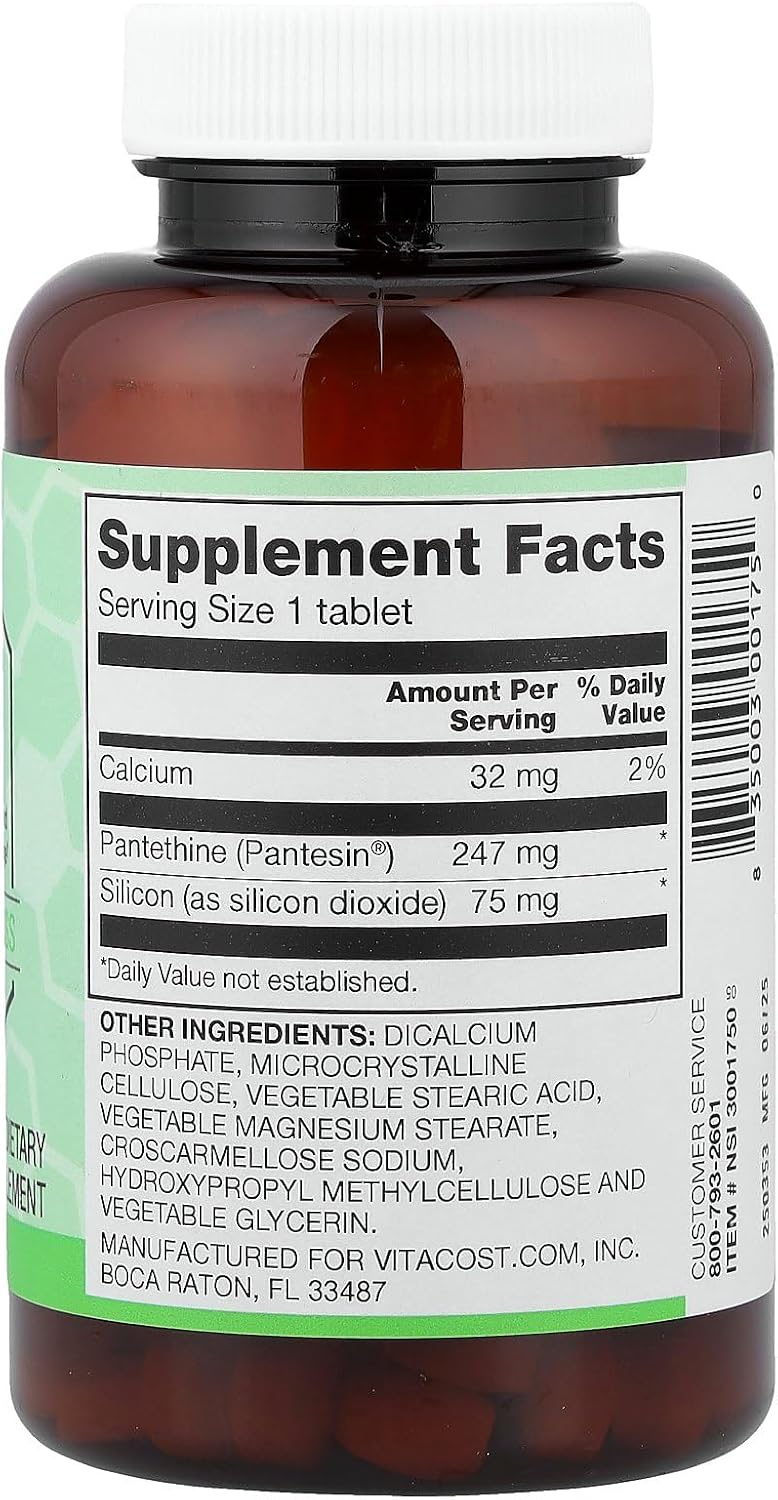 Vitacost Synergy Pantetina, 120 tabletas