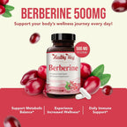 High Strength Berberina 500mg con Quercetina - Complemento Vegano (180 Cápsulas)