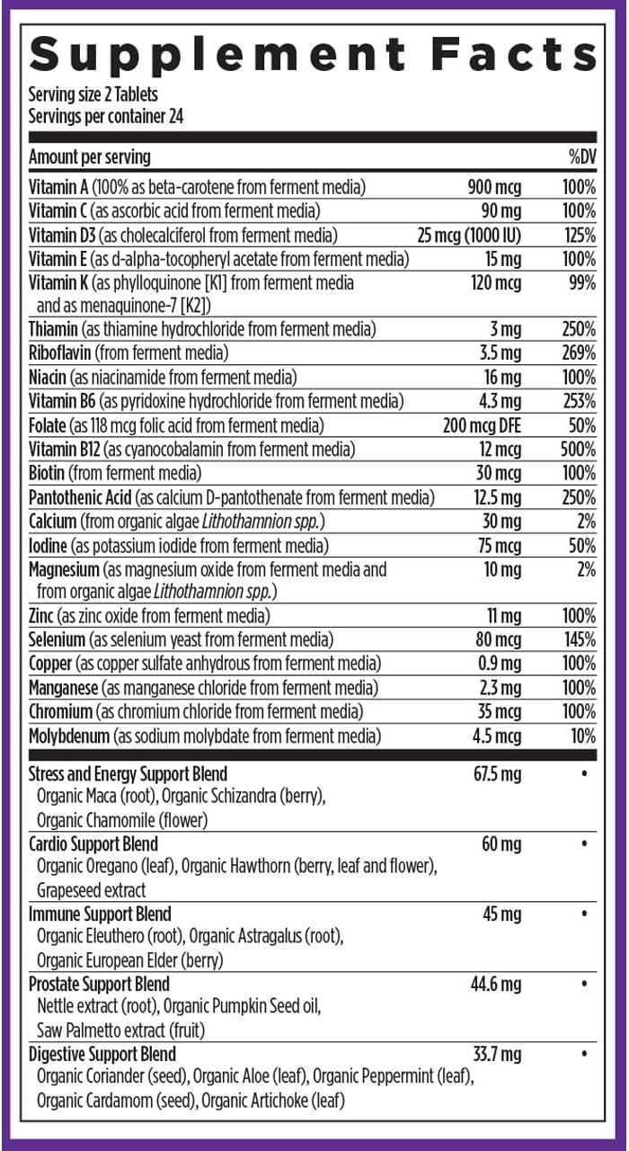 New Chapter Multivitamínico Avanzado para Hombres - Fórmula con Nutrientes Esenciales Fermentados, 72 comprimidos