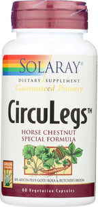 SOLARAY CircuLegs - Suplemento Herbal con Extracto de Castaño de Indias y Vitamina C