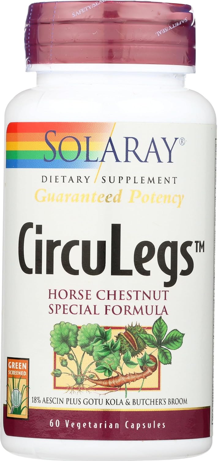 SOLARAY CircuLegs - Suplemento Herbal con Extracto de Castaño de Indias y Vitamina C