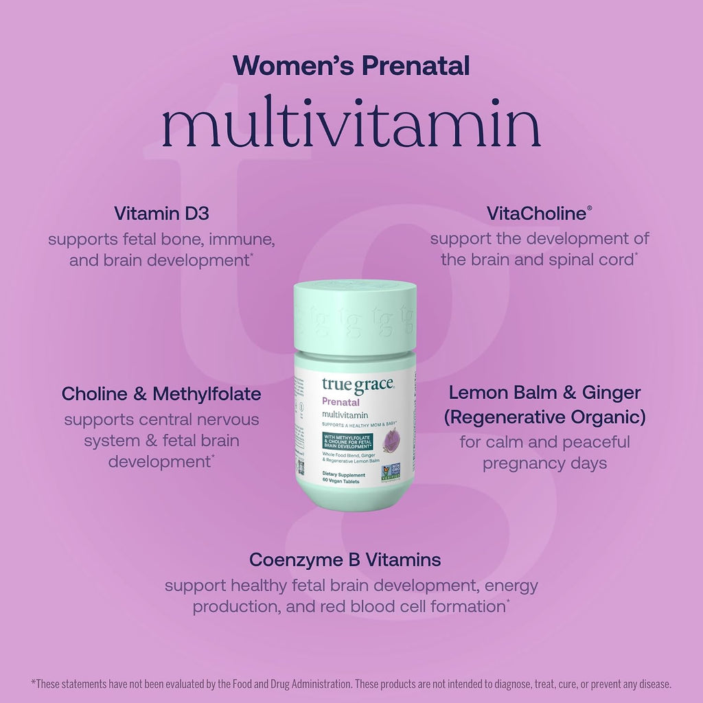 True Grace Prenatal Multivitamin - 60 comprimidos veganos
