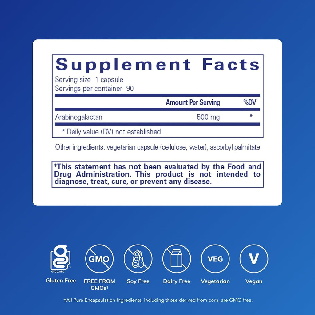 Arabinogalactano de Pure Encapsulations – 90 Cápsulas