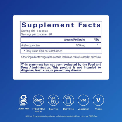 Arabinogalactan de Pure Encapsulations – 90 Cápsulas – Image 2